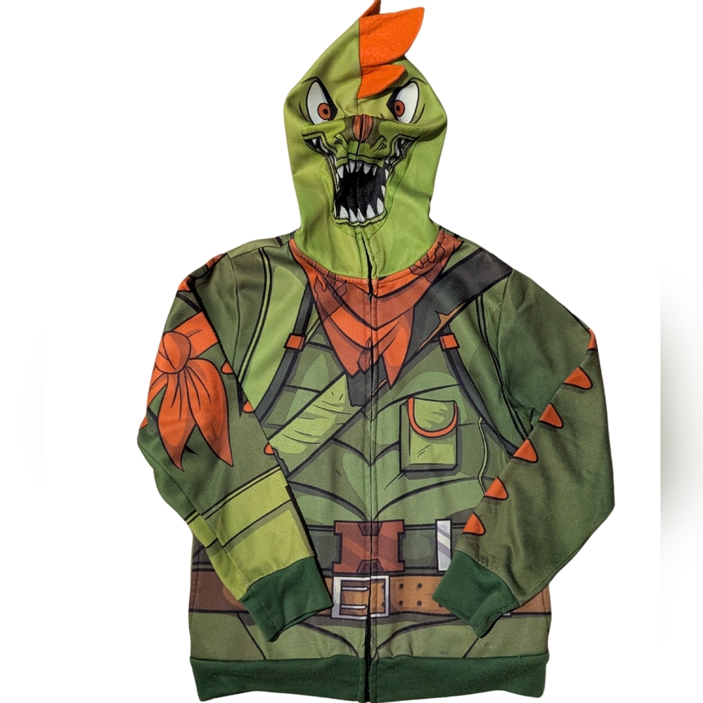 Fortnite Rex Hoodie - Size M - Full-Zip Dinosaur Gamer Jacket